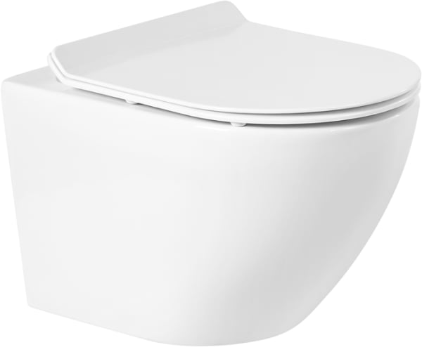 Унитаз подвесной BelBagno Sfera-r BB046CHR BB2111SC с микролифтом, безободковый, глянцевый белый