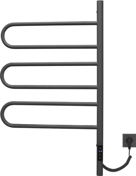 Полотенцесушитель электрический Vincea VTD-1R2CGE 44х80 графит