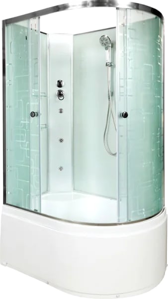Душевая кабина DTO EM4512LN с гидромассажем (120х80х208), высокий поддон (50 см), профиль хром, стек
