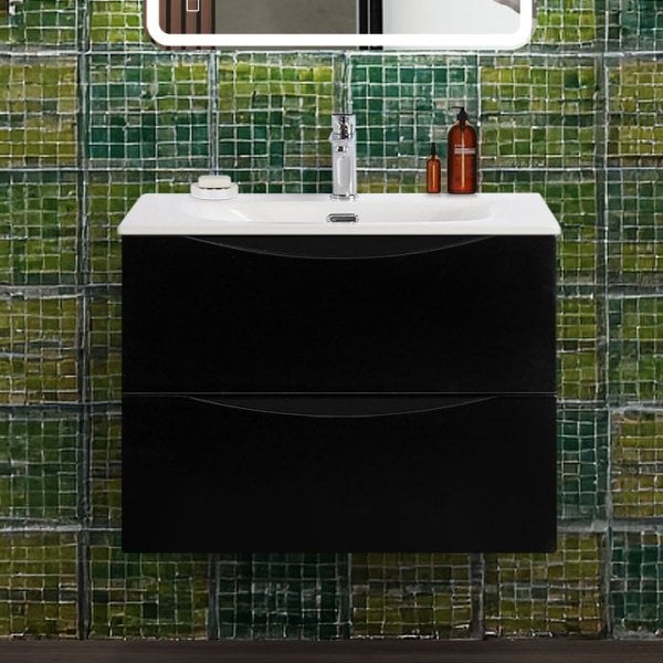 Тумба под раковину без столешницы BelBagno Marino-cer-n 70 подвесная, nero lucido