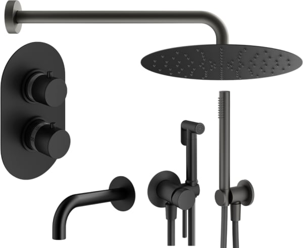 Комплект для ванной Plumberia Selection Ixo KITZXOT19NO60 С ВНУТРЕННЕЙ ЧАСТЬЮ, матовый черный