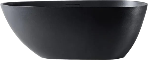 Ванна из искусственного камня Abber Dortmund 170x75 см, отдельностоящая, черная, овальная, со сливом