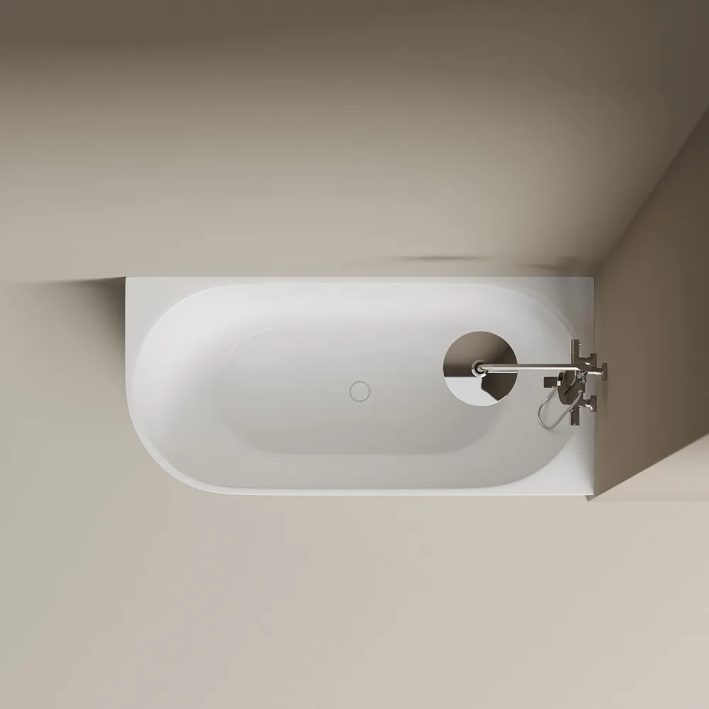 Акриловая ванна Sancos Грань (Edge) FB23R 170x80 см, угловая, правая, белая, со сливом-переливом Sancos — официальный сайт