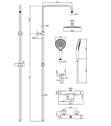 Душевая стойка AQUAme AQM8011BC, медь