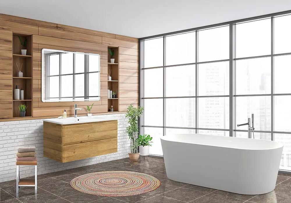 Тумба под раковину без столешницы BelBagno Albano-Cer 105 подвесная, rovere rustico Sancos — официальный сайт
