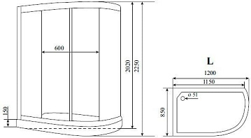 Душевая кабина Timo Standart T-1102 P L