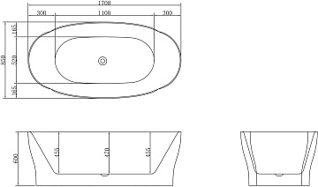 Акриловая ванна BelBagno 170x85 см, BB403-1700-850