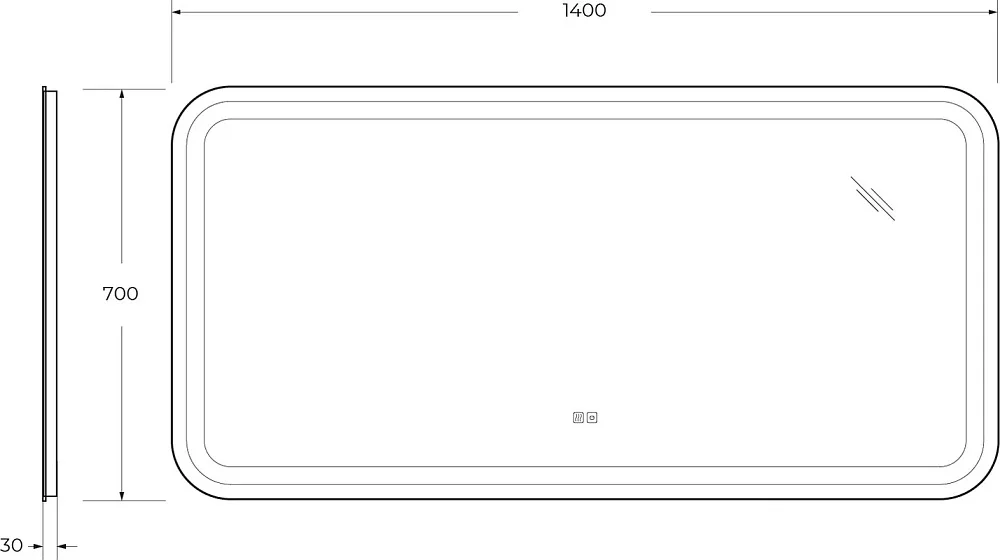 Зеркало Cezares Stylus 140х70 с подсветкой, с антизапотевателем Sancos — официальный сайт