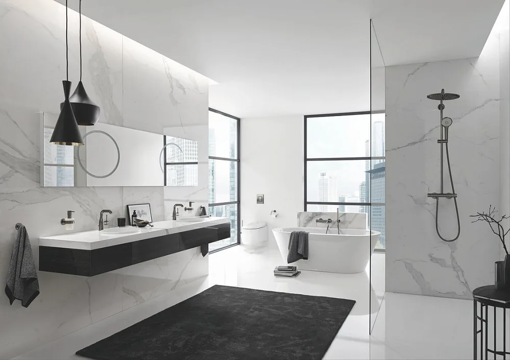 Душевая стойка Grohe Euphoria XXL 310 26075AL0, темный графит Sancos — официальный сайт