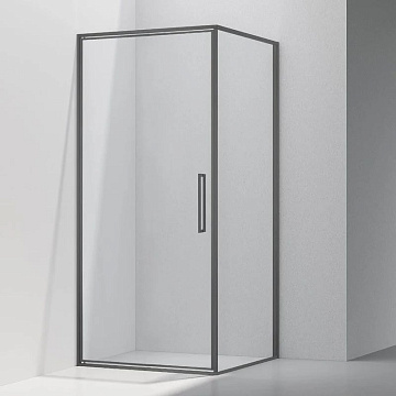 Душевой уголок Vincea Slim VSR-4SLP9010CLGM 100х90 см, профиль вороненая сталь, стекло прозрачное
