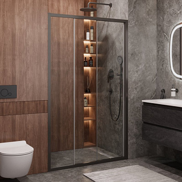 Душевая дверь в нишу Cezares Molveno BF 3 120 C GM IV 120 см, профиль оружейная сталь, стекло прозра