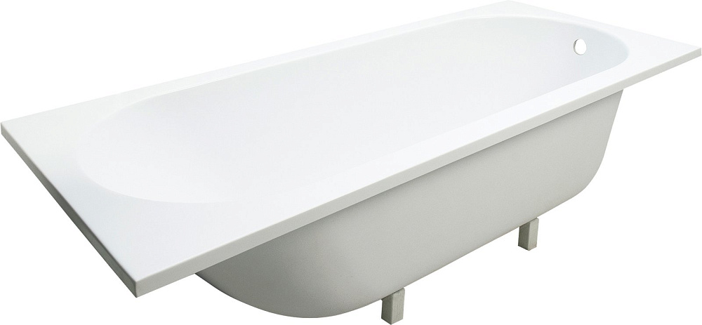 Ванна из искусственного камня Marmo Bagno Лючия 170x70 см, пристенная, белая, на ножках