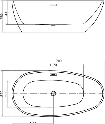 Акриловая ванна Swedbe Vita 170x85 см, правая, 8806