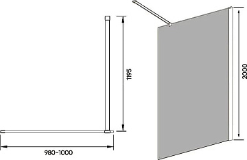 Душевая перегородка Veconi Korato KR72-100-01-C7 100 см