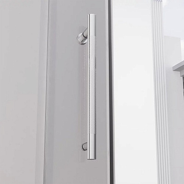 Душевая дверь в нишу Veconi Premium Alassio CH 140x200, профиль матовый хром, стекло прозрачное