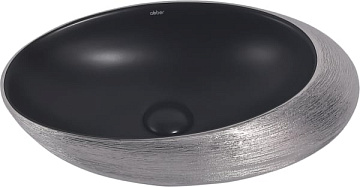 Накладная раковина Abber Bequem AC2107BS матовая черная с серебром
