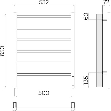 Полотенцесушитель электрический Terminus Аврора П6 500*650