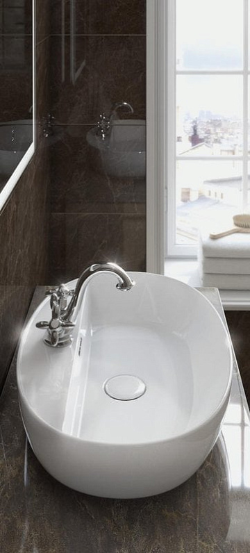 Накладная раковина KERAMA MARAZZI Plaza 60 накладная, белая глянцевая