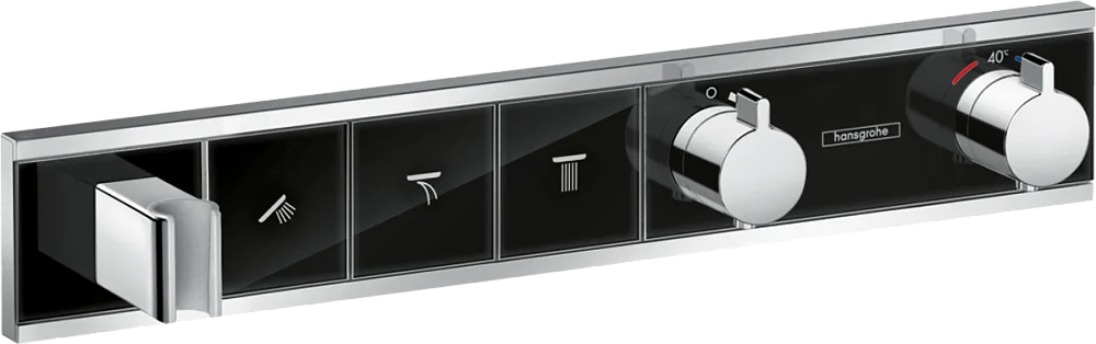 Термостатический смеситель встраиваемый Hansgrohe RainSelect 15356600, для душа, шлифованный черный  Sancos — официальный сайт