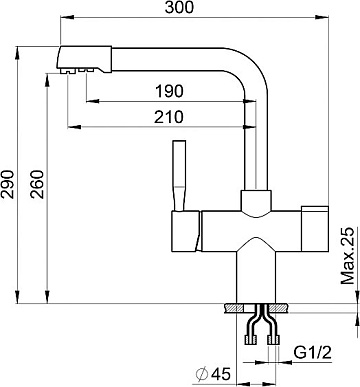 Смеситель для кухни Granula 2088, базальт