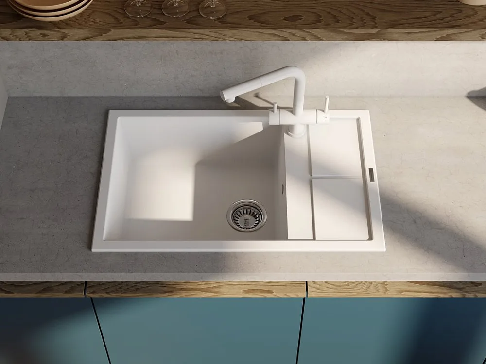 Мойка кухонная Omoikiri Sumi 79A-WH белый Sancos — официальный сайт