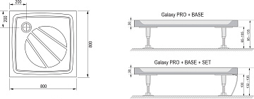 Поддон для душа Ravak Galaxy Pro Perseus Pro-80 с сифоном