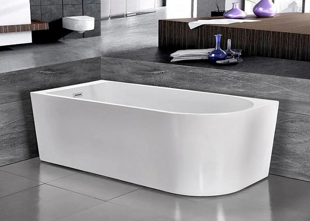 Акриловая ванна Esbano Afina R 170x80 см, правая, отдельностоящая, белая, асимметричная, со сливом-п Sancos — официальный сайт