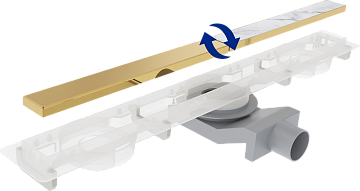 Душевой трап (лоток) Plumberia Selection PSM Modular 80 см, золото 24К