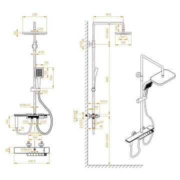 Душевая стойка RGW Shower Panels SP-35-Gr, серая