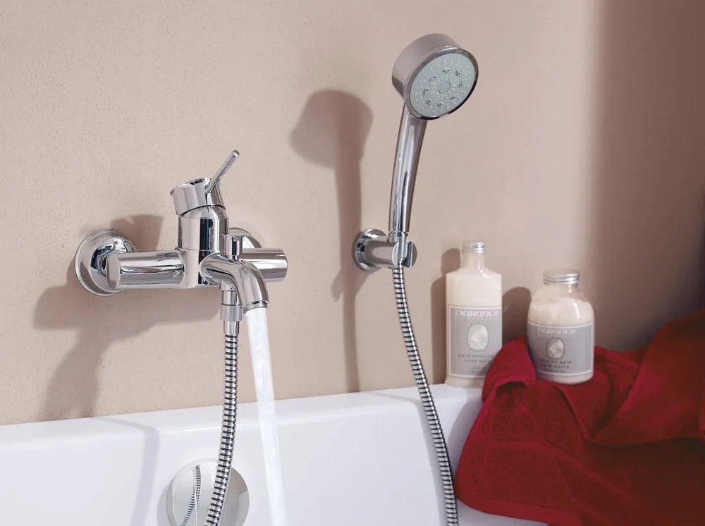 Смеситель для ванны с душем Grohe BauClassic 32865000 Sancos — официальный сайт