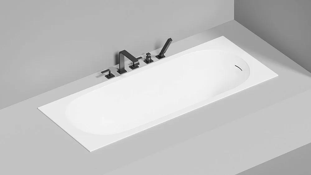 Ванна из искусственного камня Salini Ornella Kit S-Sense 160x70 см, встраиваемая, белая, на ножках,  Sancos — официальный сайт