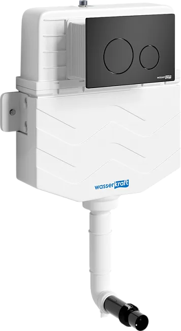 Смывной бачок скрытого монтажа Wasserkraft Aller 10TLT.031.ME.MB02, с кнопкой смыва черной матовой Sancos — Оригинал