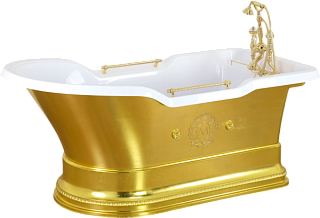 Ванна из искусственного камня Migliore Impero 26351 180x85 см, отдельностоящая, белая, с ручками, со