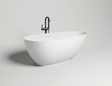 Ванна из искусственного камня Salini Paola S-Sense 160x75 см, отдельностоящая, белая, овальная, со с