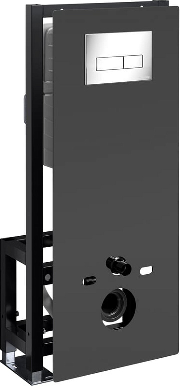 Система инсталляции для унитазов Wasserkraft Glan 66TLT.010.ME.BL.CH03, с кнопкой смыва хром