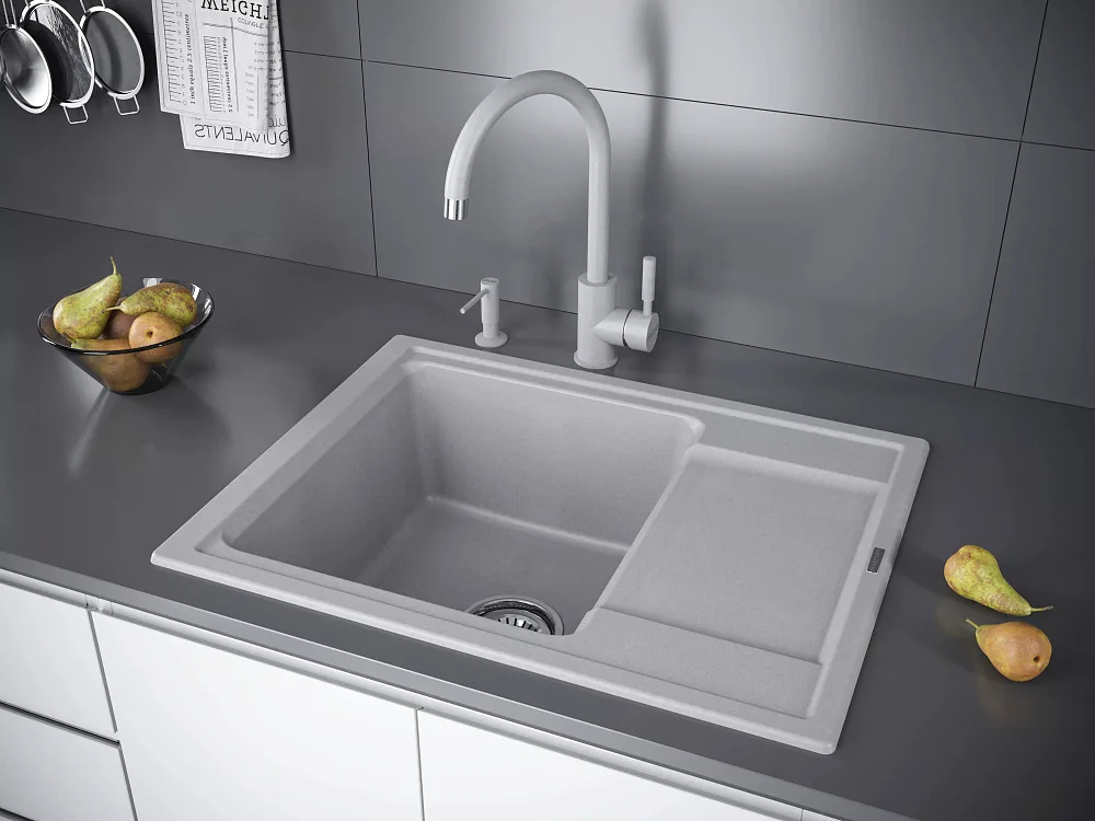 Дозатор для кухонной мойки,Paulmark Decus D004-GR серый Sancos — официальный сайт