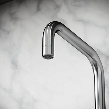 Смеситель для кухни Sancos Stainless, с поворотным Г изливом, нержавеющая сталь, SC12002SS