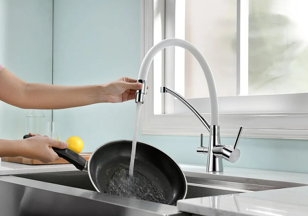 Смеситель для кухни Paulmark Siegen Si213111-CRw хром, с гибким изливом Sancos — официальный сайт