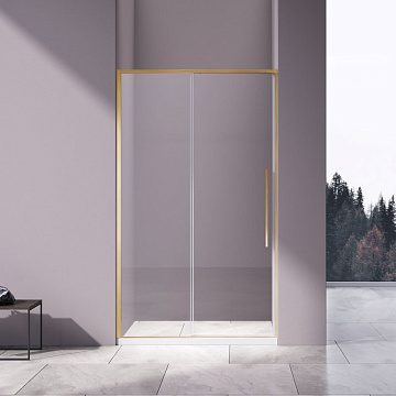 Душевая дверь в нишу Vincea Slim-N VDS-4SN110CLG 110 см, профиль брашированное золото, стекло прозра