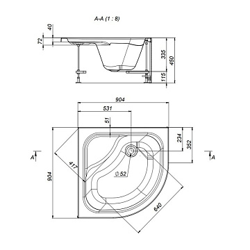 Поддон для душа AM.PM Gem Deep W90T-401A090W 90x90