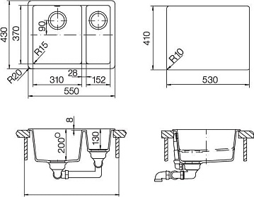 Мойка кухонная Schock Soho 60 Plus (N-150) Cristadur серебристый камень