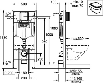 Система инсталляции для унитазов Grohe Rapid SL 38528001