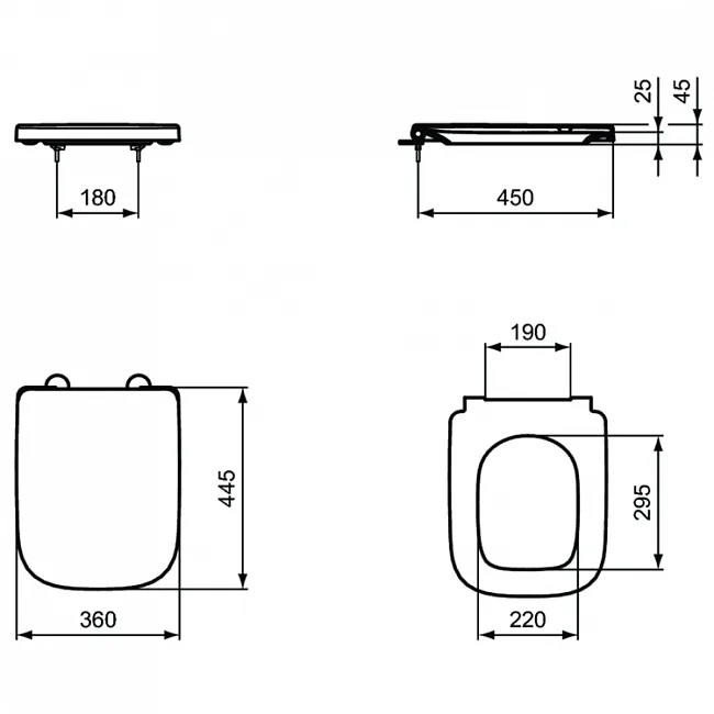 Крышка-сиденье Ideal Standard i.life A T453101 с микролифтом Sancos — Оригинал
