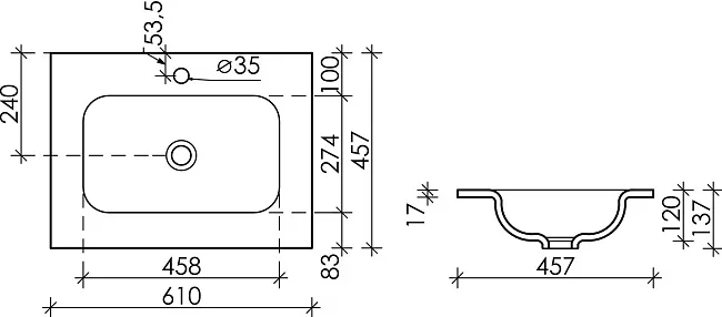 Мебельная раковина Ceramicanova Grace CN7011 60 Sancos — Оригинал