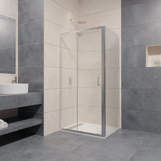 Душевой уголок RGW Passage PA-14+120 см (118-122)x120x195 профиль хром, стекло прозрачное Sancos — Оригинал