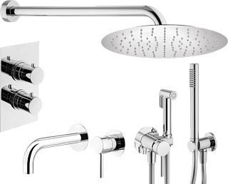 Комплект для ванной Plumberia Selection Ixo KITZXOT18QCR210 С ВНУТРЕННЕЙ ЧАСТЬЮ, хром