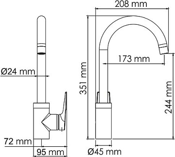 Смеситель для кухни Wasserkraft Aisch 5507