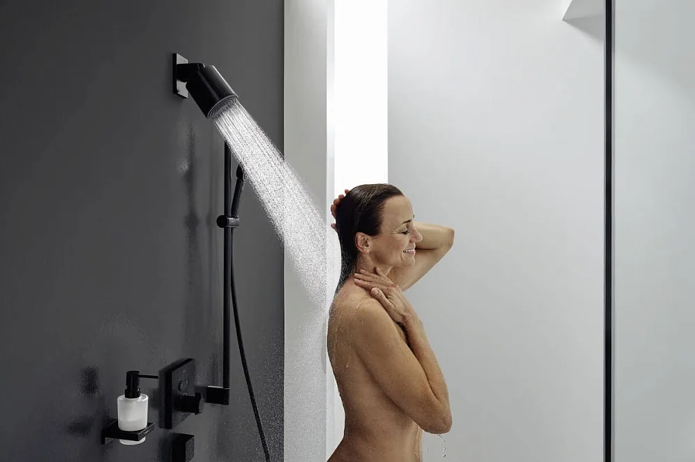 Верхний душ Hansgrohe Pulsify 105 1jet 24130670 матовый черный Sancos — официальный сайт