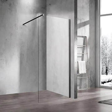 Душевая перегородка Vincea Walk-in VSW-1H700CLB 70 см, профиль матовый черный, стекло прозрачное