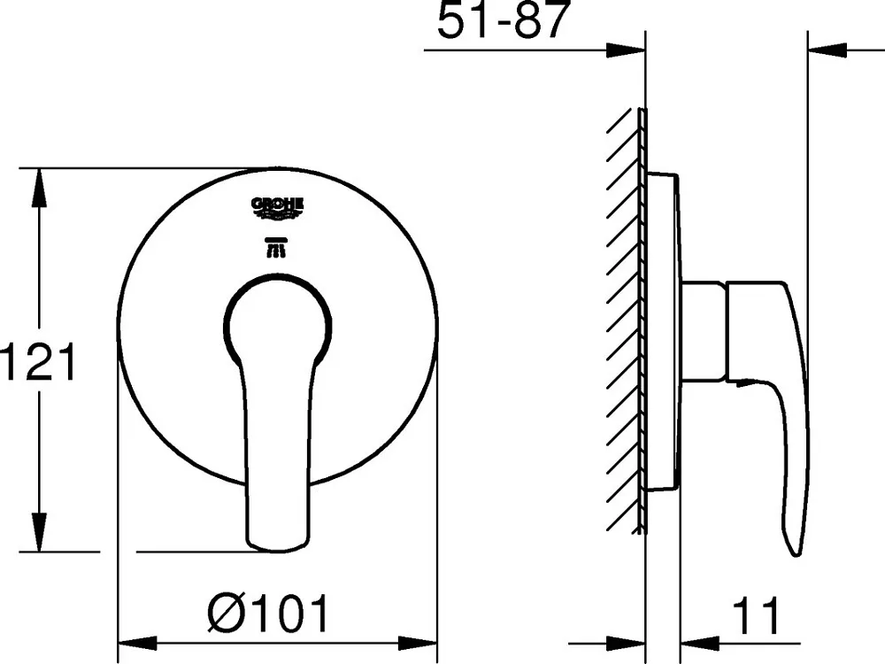Переключатель потоков Grohe Eurosmart 19970002, хром Sancos — официальный сайт